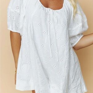 Casual‎ Cottage White Eyelet Jumpsuit